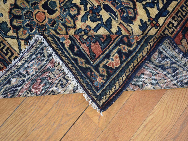14'3" x 15'7" Vintage Hand Knotted Ivory Wool Rectangle Oriental Rug - MOA10280055