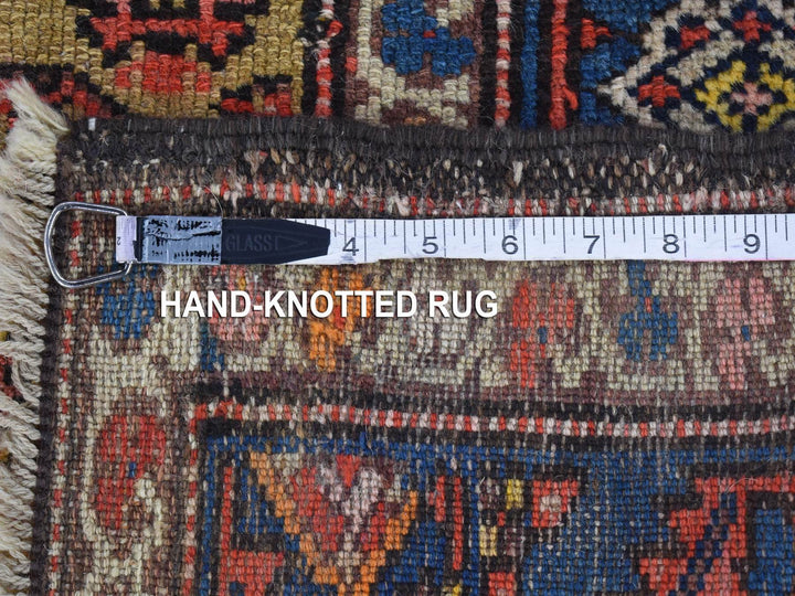 4'0" x 10'3" Vintage Hand Knotted Yellow Wool Runner Oriental Rug - MOA10280058