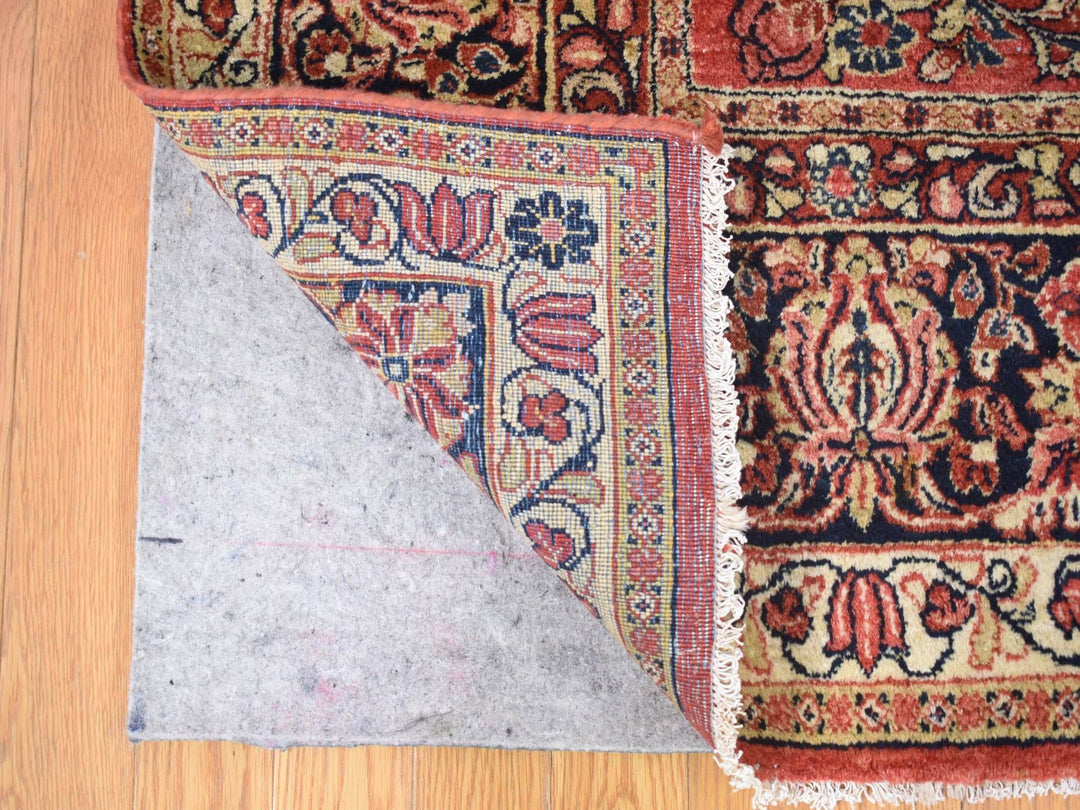 7'10" x 9'10" Vintage Hand Knotted Red Wool Rectangle Oriental Rug - MOA10280064