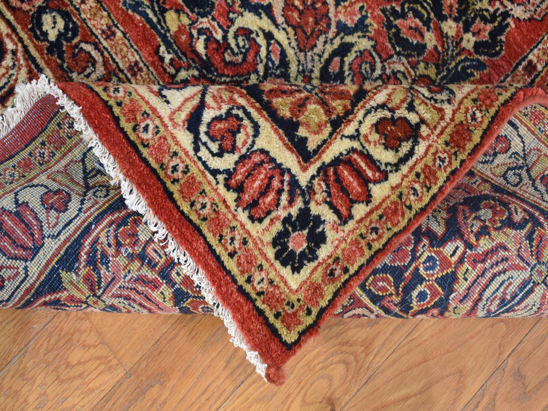 7'10" x 9'10" Vintage Hand Knotted Red Wool Rectangle Oriental Rug - MOA10280064