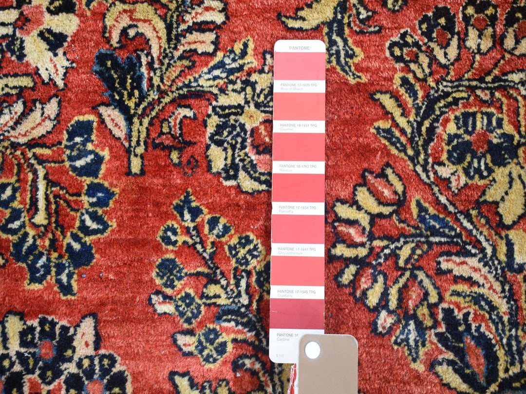 7'10" x 9'10" Vintage Hand Knotted Red Wool Rectangle Oriental Rug - MOA10280064