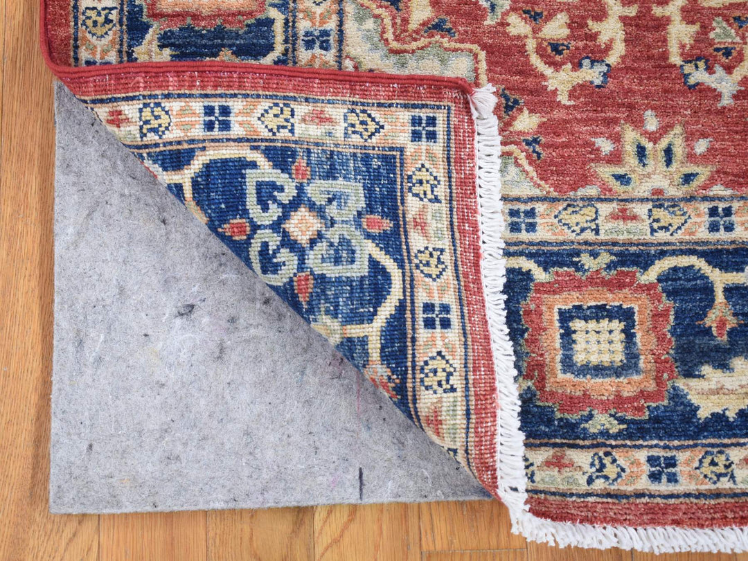 5'0" x 6'6" New Hand Knotted Red Wool Rectangle Oriental Rug - MOA10280078