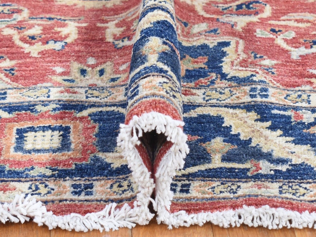 5'0" x 6'6" New Hand Knotted Red Wool Rectangle Oriental Rug - MOA10280078