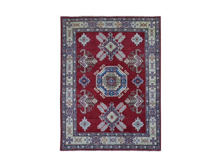5'3" x 7'1" New Hand Knotted Red Wool Rectangle Oriental Rug - MOA10280083