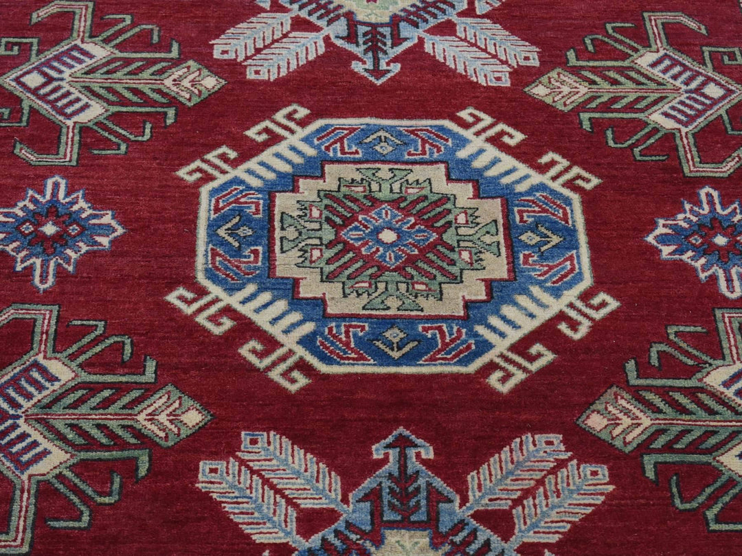 5'3" x 7'1" New Hand Knotted Red Wool Rectangle Oriental Rug - MOA10280083