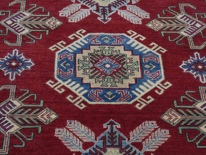 5'3" x 7'1" New Hand Knotted Red Wool Rectangle Oriental Rug - MOA10280083