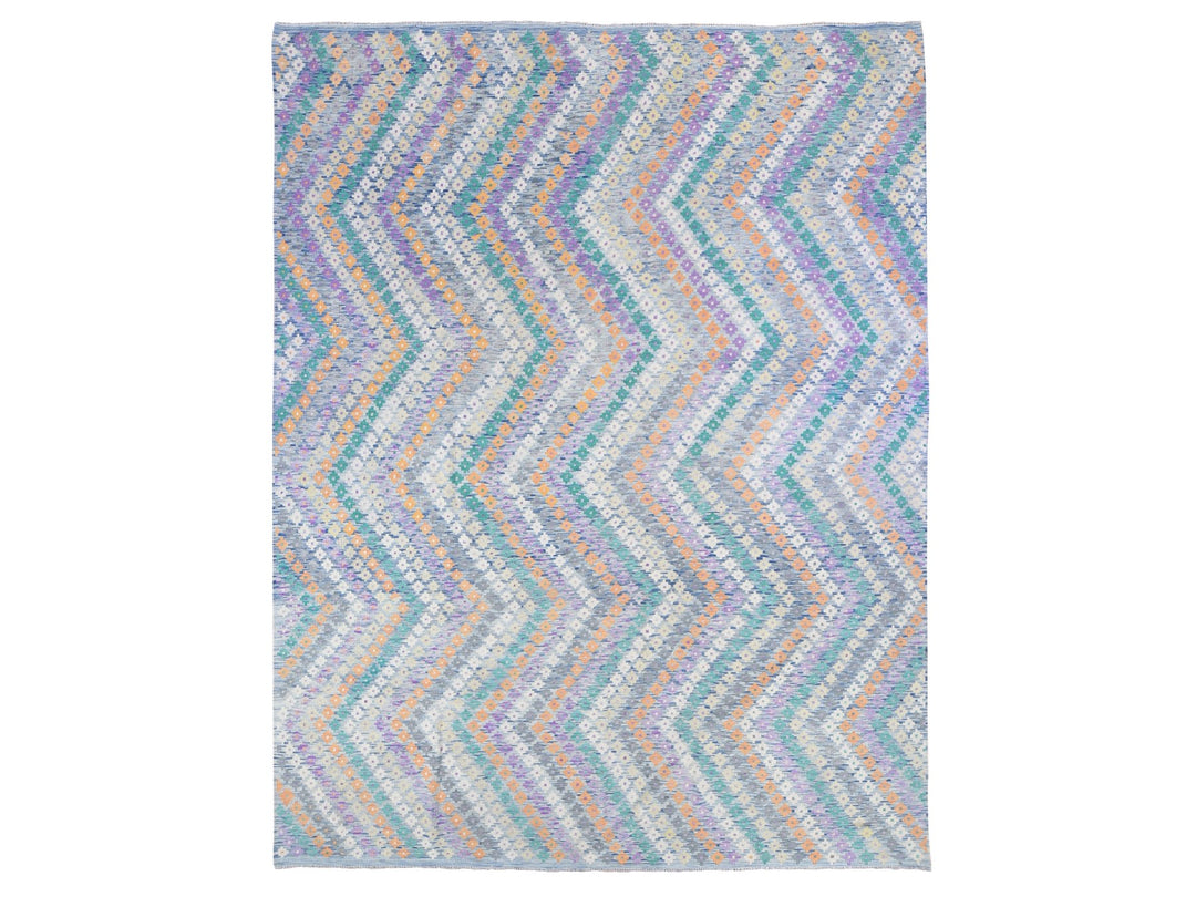 10'3" x 13'2" New Hand Knotted Blue Wool Rectangle Oriental Rug - MOA10280085