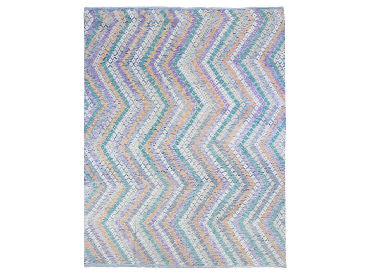 10'3" x 13'2" New Hand Knotted Blue Wool Rectangle Oriental Rug - MOA10280085