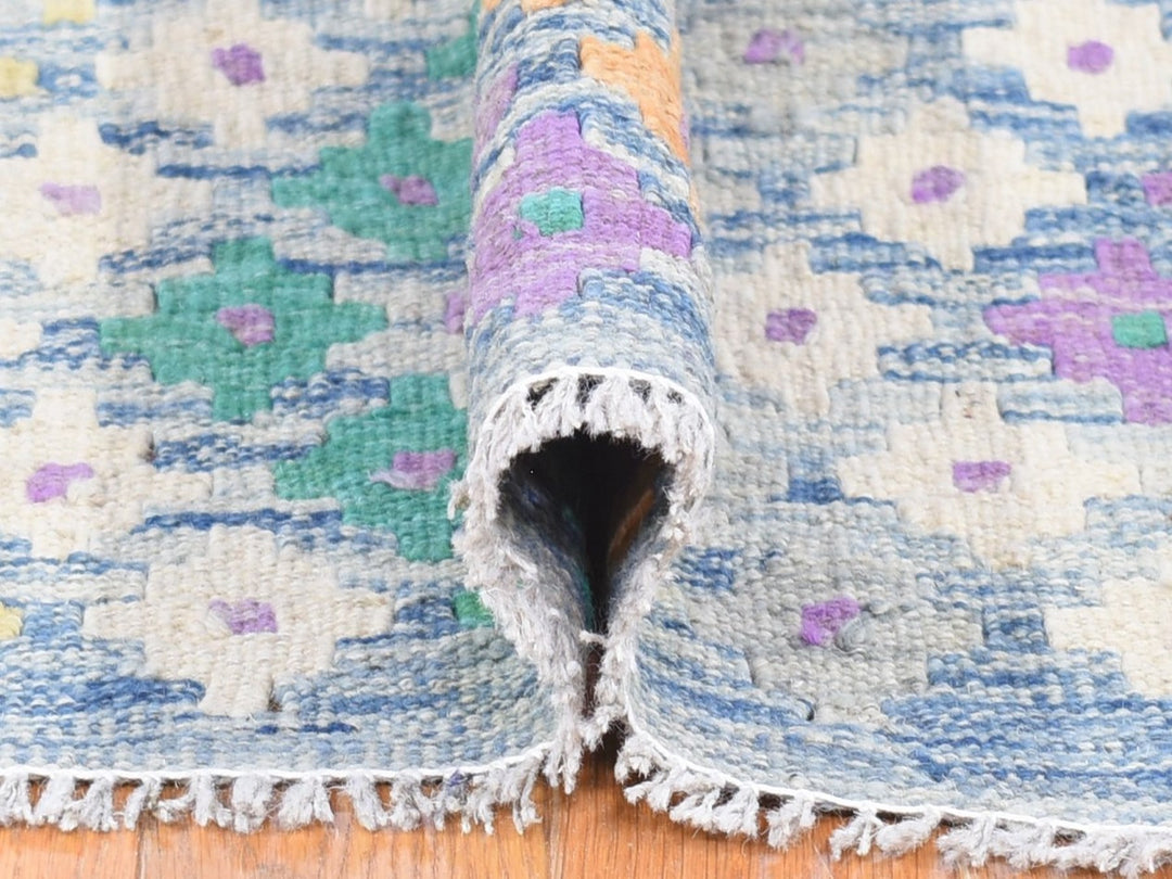 10'3" x 13'2" New Hand Knotted Blue Wool Rectangle Oriental Rug - MOA10280085