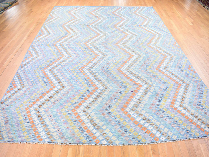 10'3" x 13'3" New Hand Knotted Blue Wool Rectangle Oriental Rug - MOA10280086