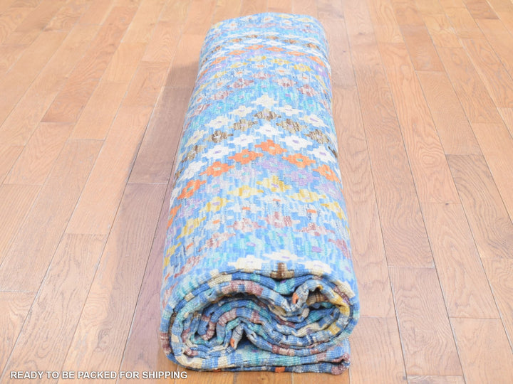 10'3" x 13'3" New Hand Knotted Blue Wool Rectangle Oriental Rug - MOA10280086