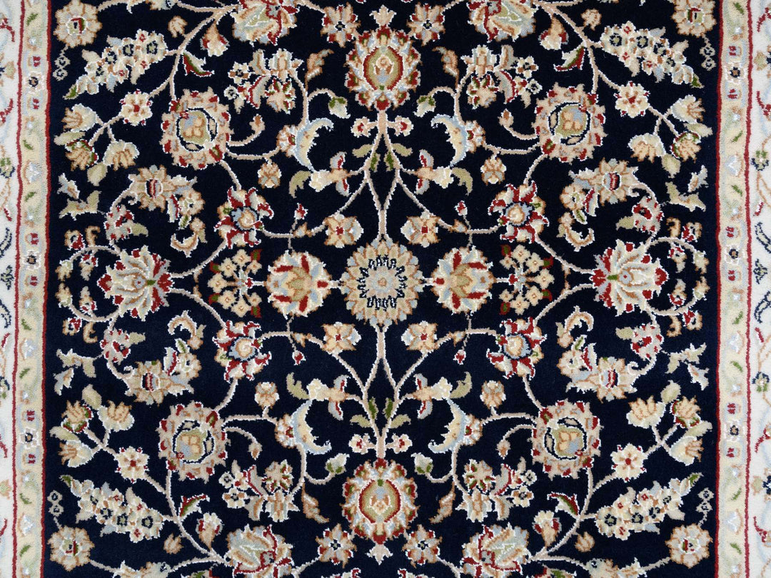 2'8" x 9'10" New Hand Knotted Blue Wool Runner Oriental Rug - MOA10280089