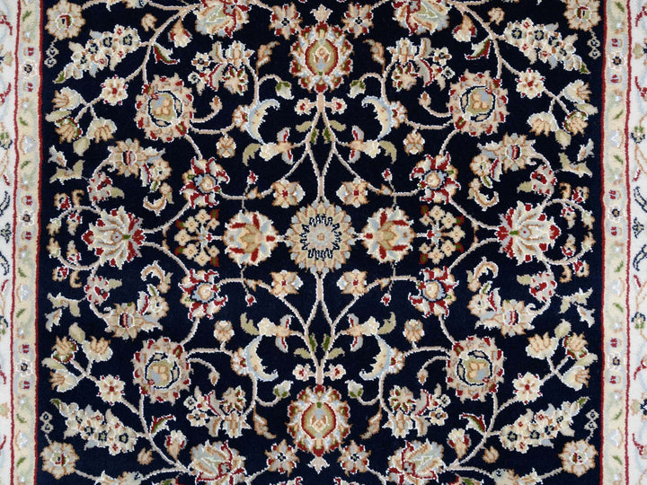 2'8" x 9'10" New Hand Knotted Blue Wool Runner Oriental Rug - MOA10280089