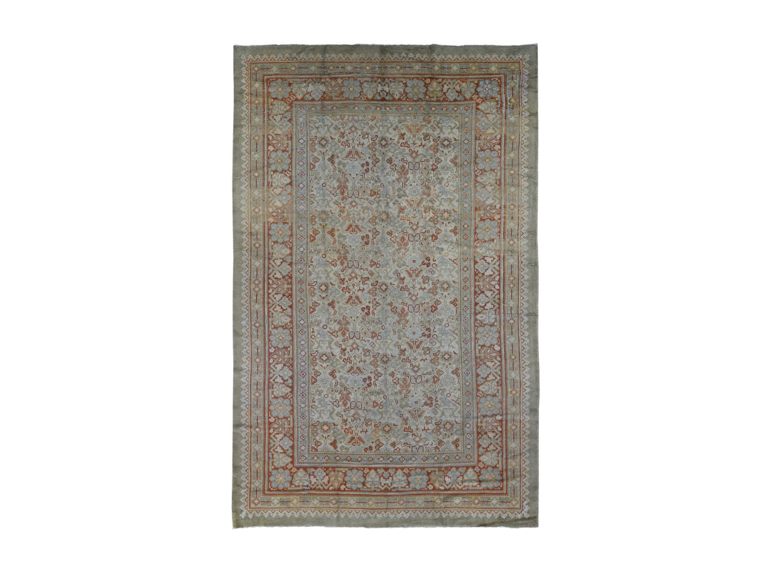 8'7" x 14'10" Vintage Hand Knotted Beige Wool Rectangle Oriental Rug - MOA10280099