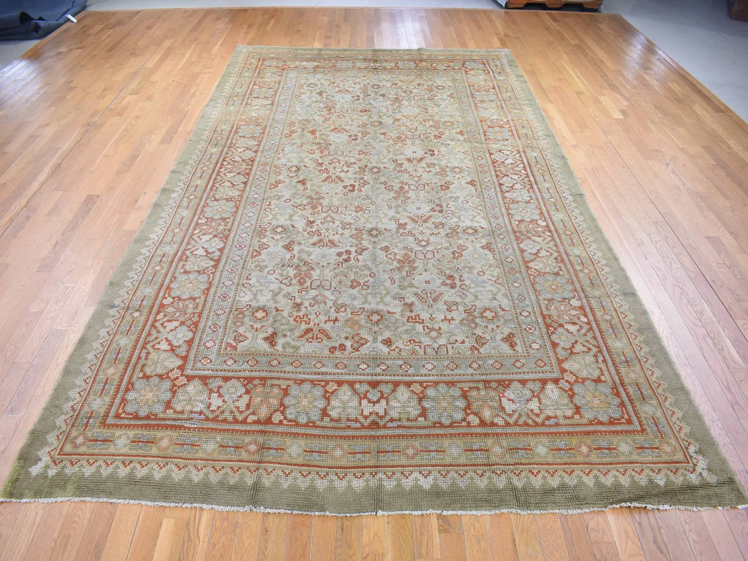 8'7" x 14'10" Vintage Hand Knotted Beige Wool Rectangle Oriental Rug - MOA10280099