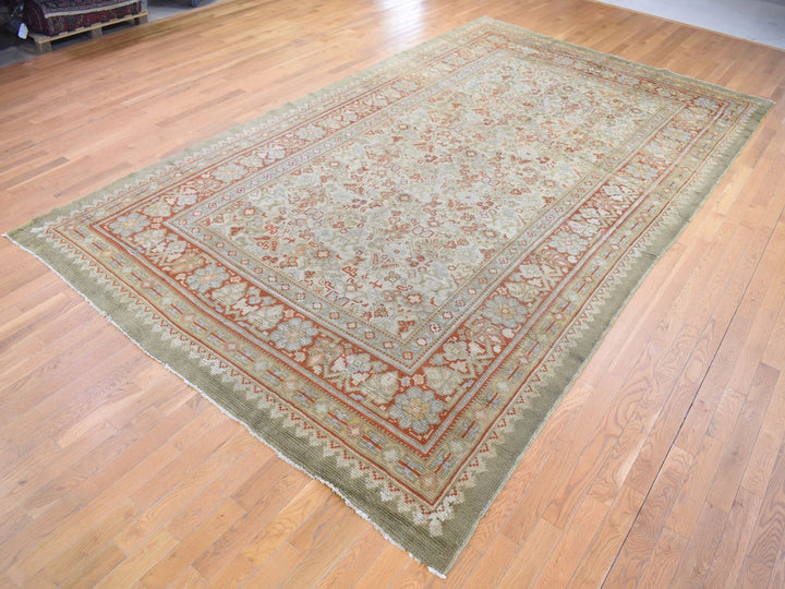 8'7" x 14'10" Vintage Hand Knotted Beige Wool Rectangle Oriental Rug - MOA10280099
