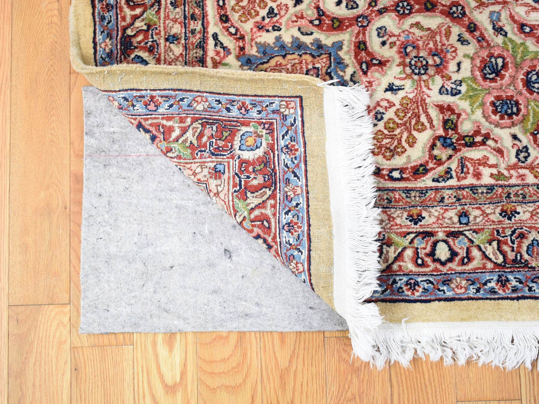 11'5" x 15'9" Vintage Hand Knotted Yellow Wool Rectangle Oriental Rug - MOA10280111