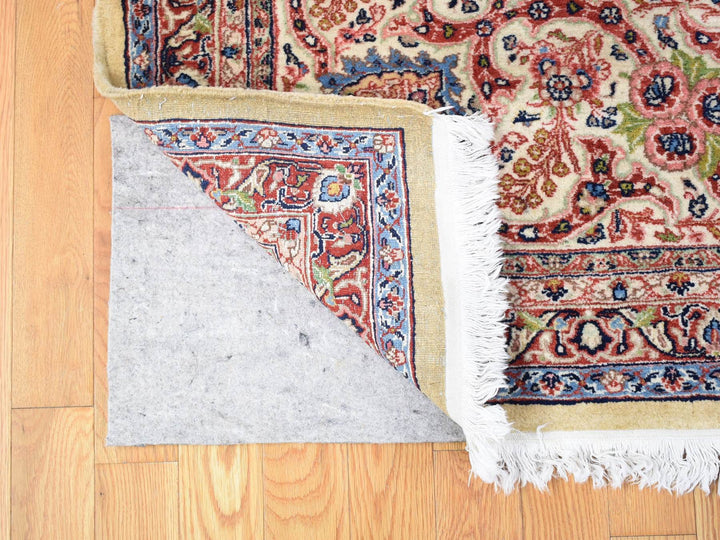 11'5" x 15'9" Vintage Hand Knotted Yellow Wool Rectangle Oriental Rug - MOA10280111