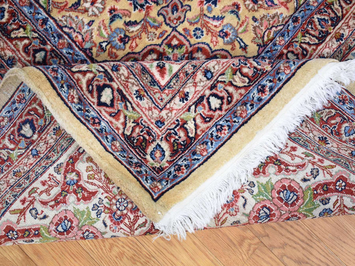11'5" x 15'9" Vintage Hand Knotted Yellow Wool Rectangle Oriental Rug - MOA10280111