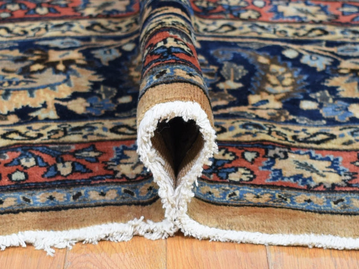 11'9" x 16'4" Vintage Hand Knotted Ivory Wool Rectangle Oriental Rug - MOA10280113