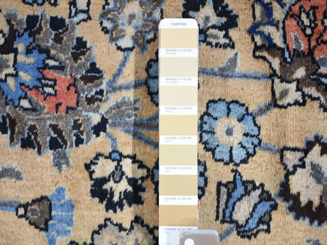11'9" x 16'4" Vintage Hand Knotted Ivory Wool Rectangle Oriental Rug - MOA10280113