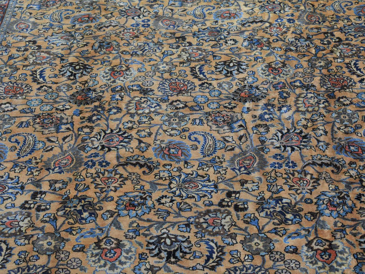 11'9" x 16'4" Vintage Hand Knotted Ivory Wool Rectangle Oriental Rug - MOA10280113