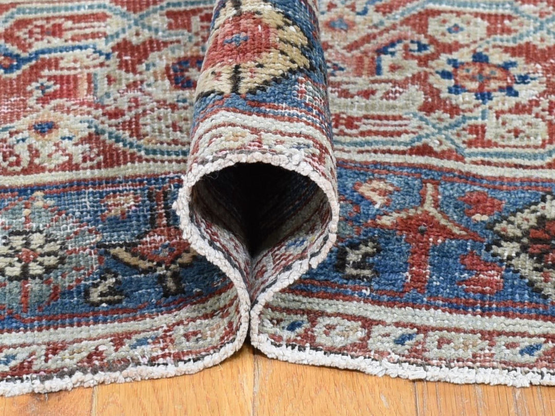 13'10" x 19'5" Vintage Hand Knotted Beige Wool Rectangle Oriental Rug - MOA10280116