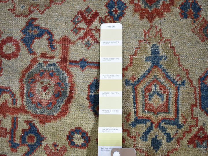 13'10" x 19'5" Vintage Hand Knotted Beige Wool Rectangle Oriental Rug - MOA10280116