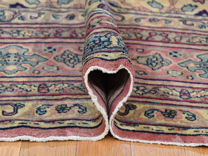 7'7" x 12'7" Vintage Hand Knotted Beige Wool Rectangle Oriental Rug - MOA10280122
