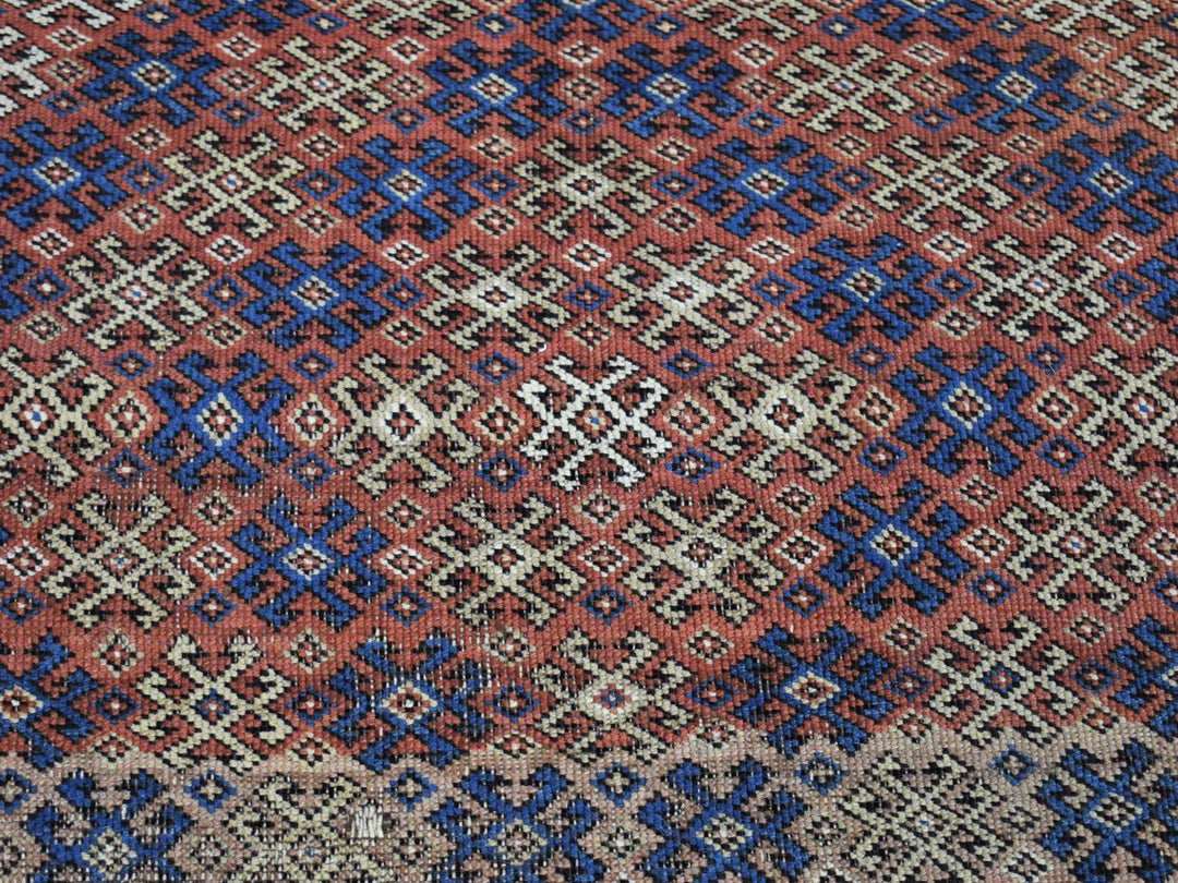 3'9" x 4'8" Vintage Hand Knotted Brown Wool Rectangle Oriental Rug - MOA10280138