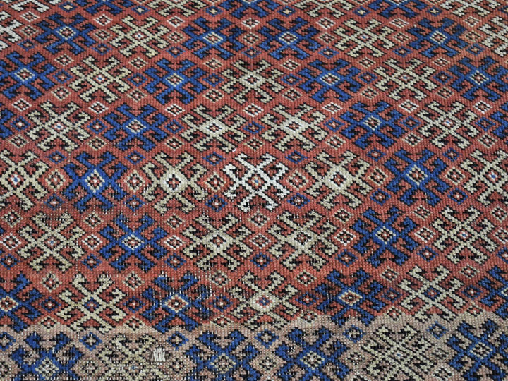 3'9" x 4'8" Vintage Hand Knotted Brown Wool Rectangle Oriental Rug - MOA10280138