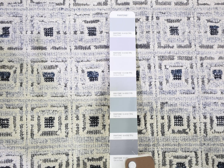 2'8" x 8'1" New Hand Knotted Ivory Wool & Silk Runner Oriental Rug - MOA10280149