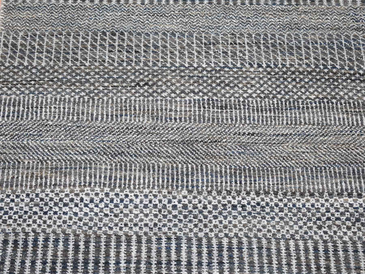 2'7" x 14'1" New Hand Knotted Black Wool & Silk Runner Oriental Rug - MOA10280164