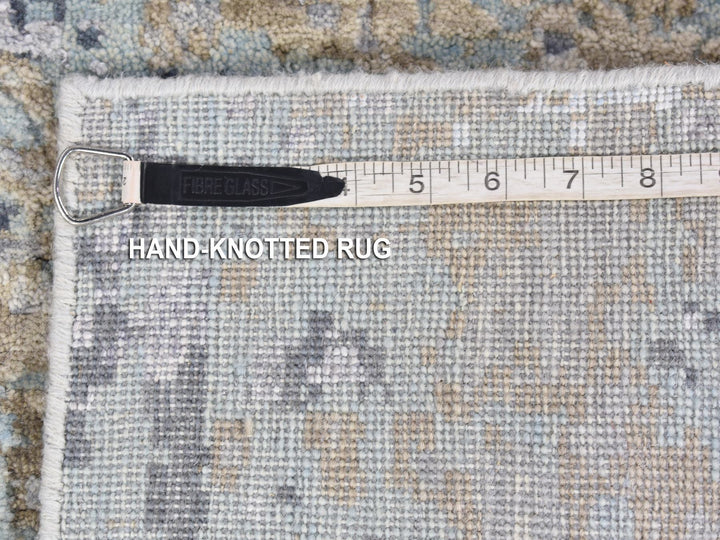 2'6" x 11'10" New Hand Knotted Grey Wool Runner Oriental Rug - MOA10280179