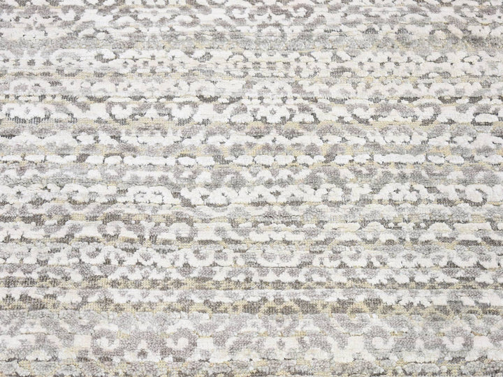 2'8" x 8'2" New Hand Knotted Brown Wool & Silk Runner Oriental Rug - MOA10280184