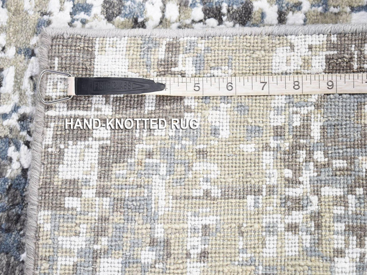 2'6" x 10'1" New Hand Knotted Beige Wool Runner Oriental Rug - MOA10280185