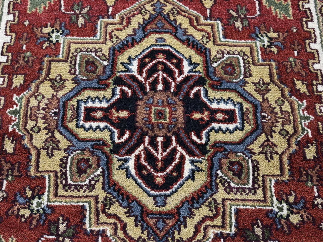 3'10" x 6'1" New Hand Knotted Red Wool Rectangle Oriental Rug - MOA10280186