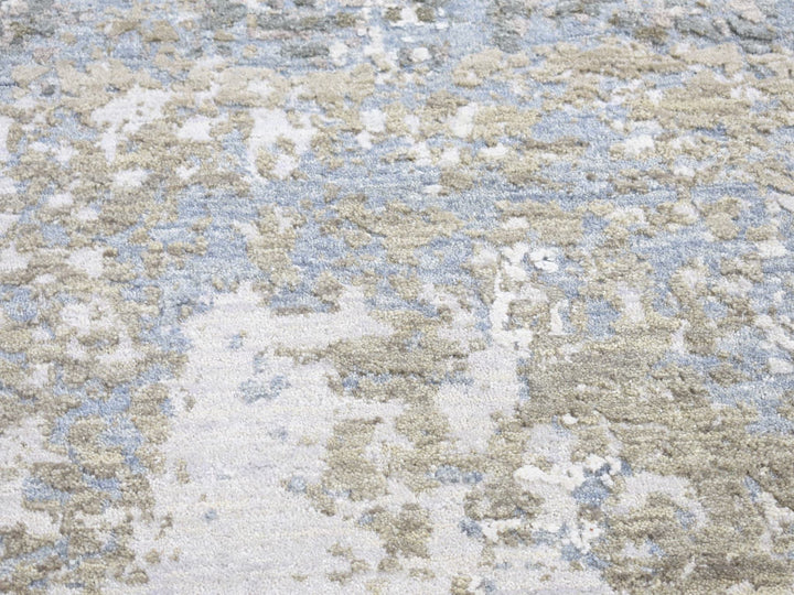 2'6" x 12'1" New Hand Knotted Grey Wool Runner Oriental Rug - MOA10280190