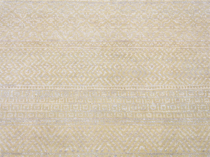 3'1" x 5'1" New Hand Knotted Green Wool & Silk Rectangle Oriental Rug - MOA10280194