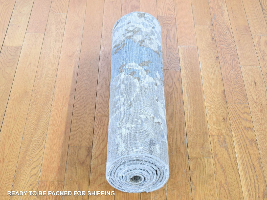 2'6" x 10'6" New Hand Knotted Beige Wool Runner Oriental Rug - MOA10280202