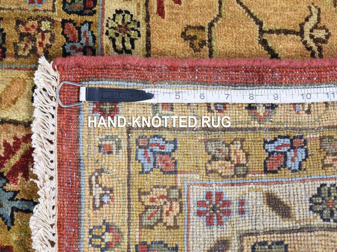 11'9" x 14'10" New Hand Knotted Red Wool Rectangle Oriental Rug - MOA10280222
