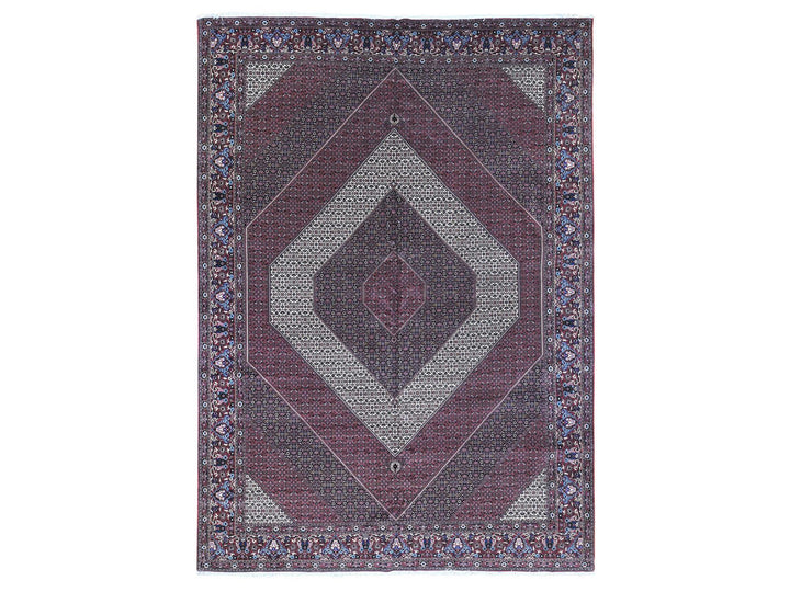 11'3" x 16'0" New Hand Knotted Red Wool & Silk Rectangle Oriental Rug - MOA10280232