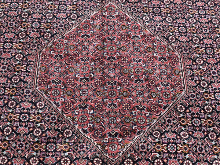 11'3" x 16'0" New Hand Knotted Red Wool & Silk Rectangle Oriental Rug - MOA10280232