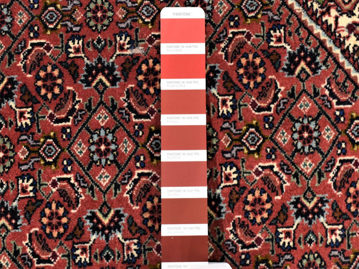 11'3" x 16'0" New Hand Knotted Red Wool & Silk Rectangle Oriental Rug - MOA10280232