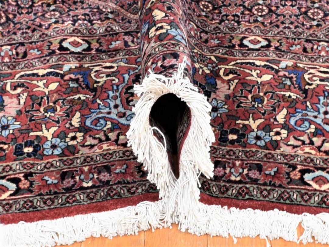 11'3" x 16'0" New Hand Knotted Red Wool & Silk Rectangle Oriental Rug - MOA10280232