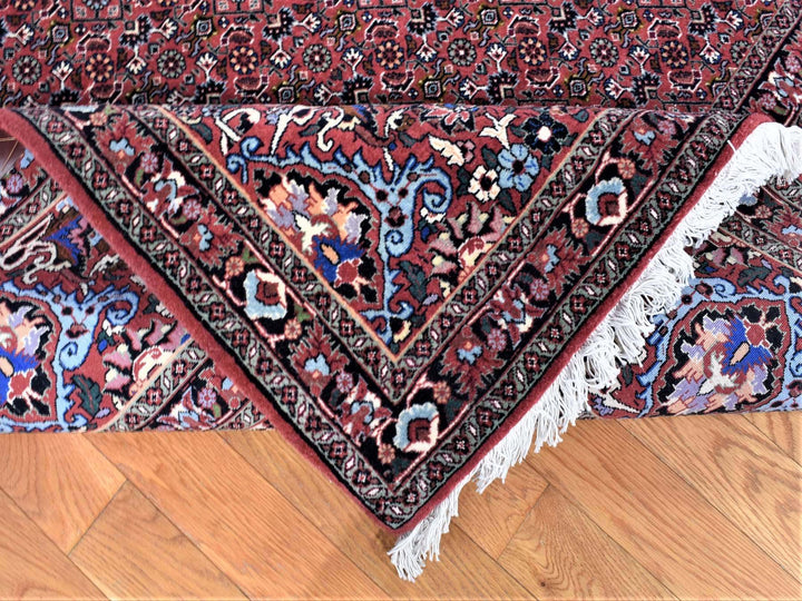 11'3" x 16'0" New Hand Knotted Red Wool & Silk Rectangle Oriental Rug - MOA10280232