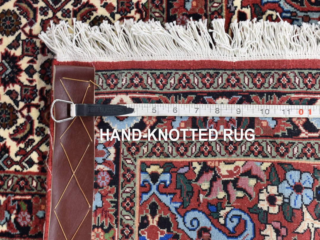 11'3" x 16'0" New Hand Knotted Red Wool & Silk Rectangle Oriental Rug - MOA10280232