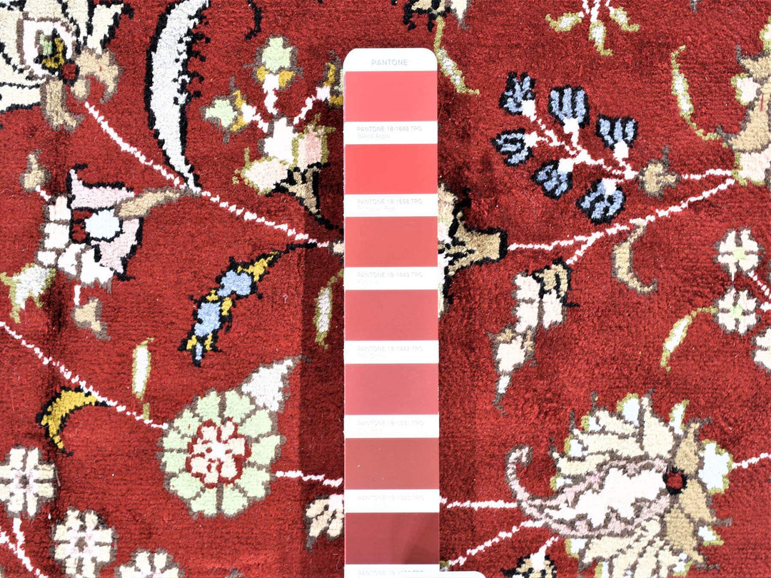 12'1" x 18'1" New Hand Knotted Red Silk & Cotton Blend Rectangle Oriental Rug - MOA10280234