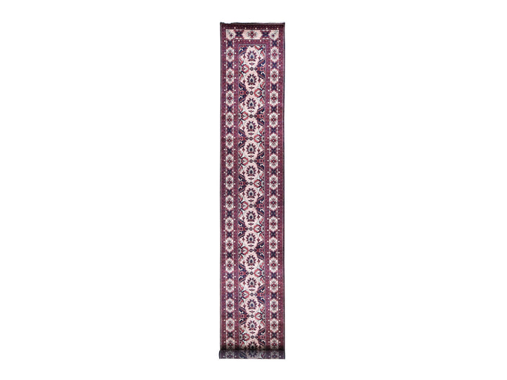 3'0" x 19'0" New Hand Knotted Pink Wool Runner Oriental Rug - MOA10280237