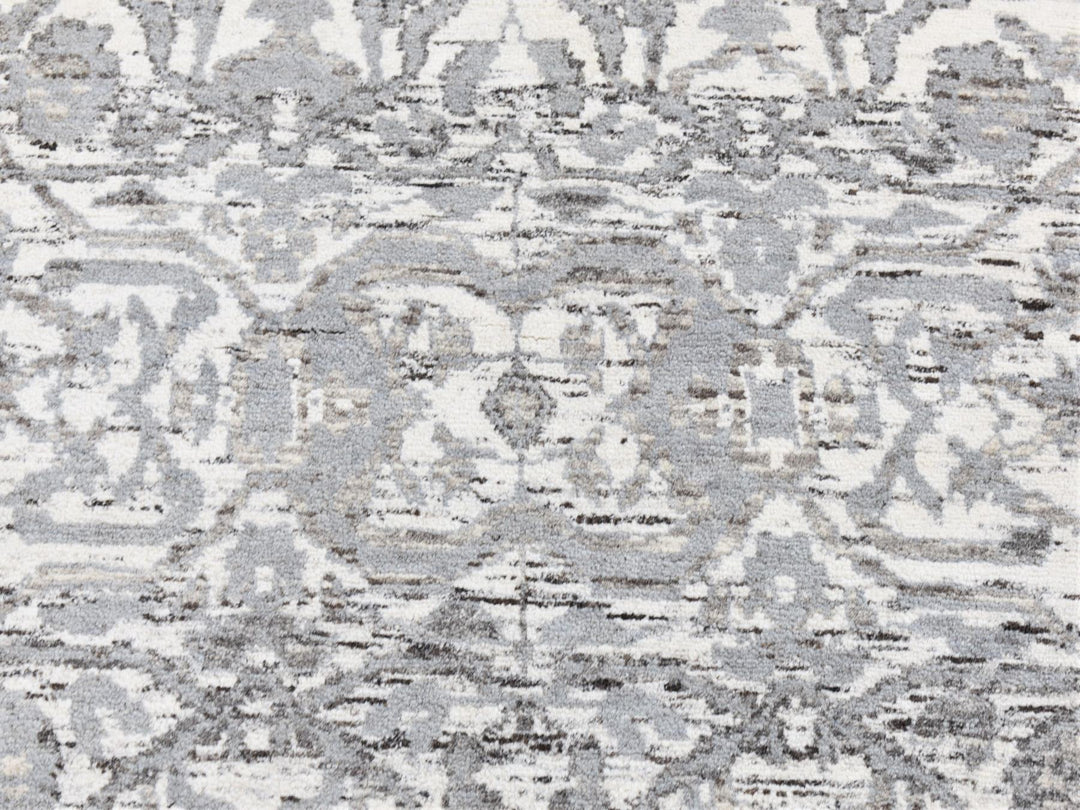 2'7" x 14'1" New Hand Knotted Ivory Wool Runner Oriental Rug - MOA10280240